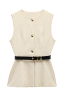 Completo urbano con blazer smanicato e pantaloni