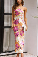 Abito Maxi Miya - Stampa Arancione/Rosa