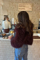 Jacke mit Revers und Pelz
