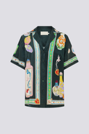 Conjunto de pantalones y blusa con estampado de jarrón Philomène de cuello en V