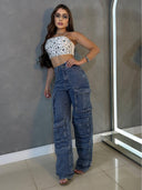 Jeans Cargo Shine con Tasche Multiple