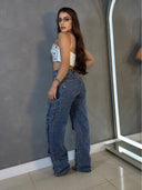 Jeans Cargo Shine con Tasche Multiple