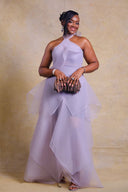 Robe maxi Arida à volants et nœud superposé