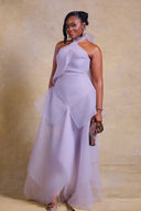 Robe maxi Arida à volants et nœud superposé