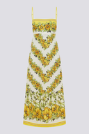 Tristane spaghetti blomster maxi-kjole i gul