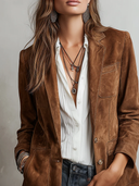 Veste vintage en daim marron