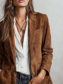 Veste vintage en daim marron