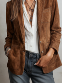 Veste vintage en daim marron