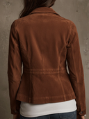Veste vintage marron en suédine synthétique à multiples poches