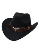 Western cowboyhat med oksehoved-dekoration