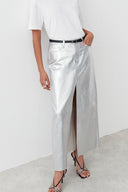 Andrey Metallic Maxirock mit Schlitz