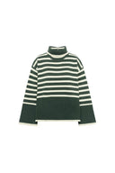 Maglione a collo alto a righe