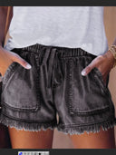 Jeansshorts mit elastischem Bund, lässig