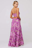 Beverly Printet Cut-out Maxi Slip Kjole