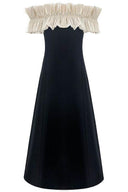 Bonnie off-shoulder flæse maxi-kjole