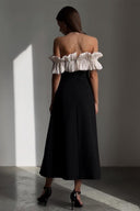 Bonnie off-shoulder flæse maxi-kjole