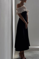 Bonnie off-shoulder flæse maxi-kjole