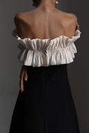 Bonnie off-shoulder flæse maxi-kjole