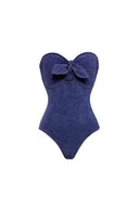 Denim Bandeau Énstyks Badedragt-sæt