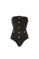 Chique parelknop strapless badpak