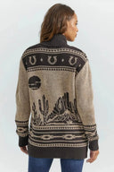 Cardigan con collo a scialle in stile western
