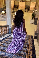 Robe longue à imprimé zigzag violet