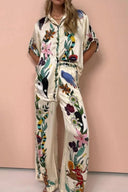 Ensemble chemise et pantalon en satin imprimé Boho Natureza