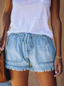 Jeansshorts mit elastischem Bund, lässig