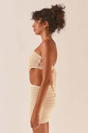 Edna Trägerloses Cut-out Häkel Mini-Kleid