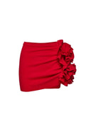 Conjunto de falda y traje de baño con apliques florales
