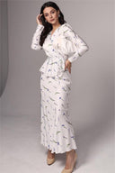 Eileen Blumen Wickel-Spitzenbluse & Maxirock Set