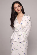 Eileen Blumen Wickel-Spitzenbluse & Maxirock Set