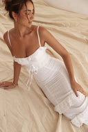 Erin broderet blonde maxi-kjole