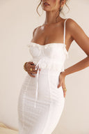 Erin broderet blonde maxi-kjole