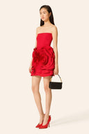 Eudora Blumen Trägerloses Mini-Kleid