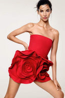Eudora Blumen Trägerloses Mini-Kleid