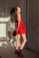 Eudora Blumen Trägerloses Mini-Kleid