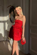 Eudora Blumen Trägerloses Mini-Kleid