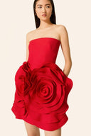 Eudora Blumen Trägerloses Mini-Kleid