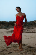 Eve chiffon flæse maxi-nattøjskjole
