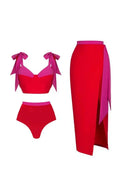 Colorblock strikbikini set