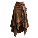 Retro Western Stil Wildlederrock mit unregelmäßigem Design