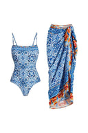 Blauw etnisch print badpakset