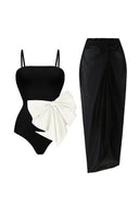 Badpak met sweetheart-halslijn en strikdetail