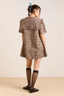 Leopar Desenli Mini Elbise