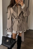 Trenchcoat met ceintuur en revers