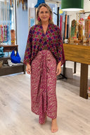 Bedrucktes Kimono-Midikleid