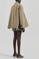 トープメランジのボクシーラップブレザー