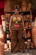 Top espartilho halter de inspiração tribal