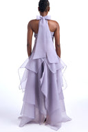 Robe maxi Arida à volants et nœud superposé